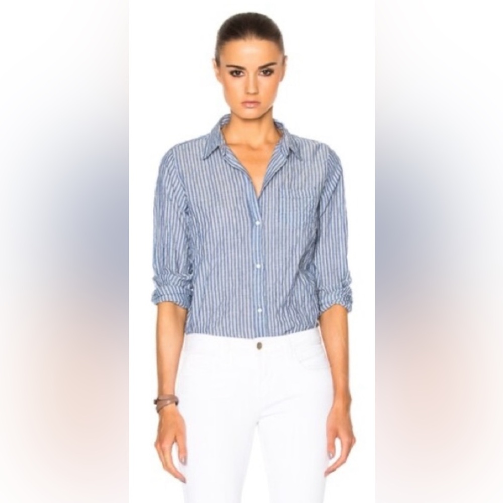 Lili Notan - Blue Striped Top, Size L